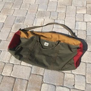 REI Colorblock Large Duffle Bag Olive Mustard Red